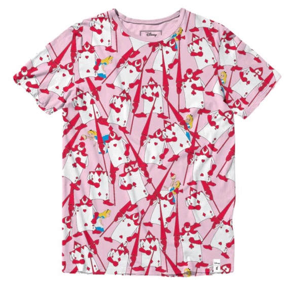 Loungefly Disney Alice in Wonderland Painting Cards Unisex T-shirt - Picture 1 of 5